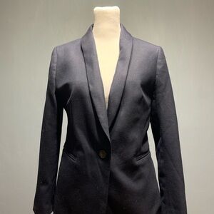J.Crew Women's Blazer Sz 4P Parke Navy Blue Wool Flannel Blazer